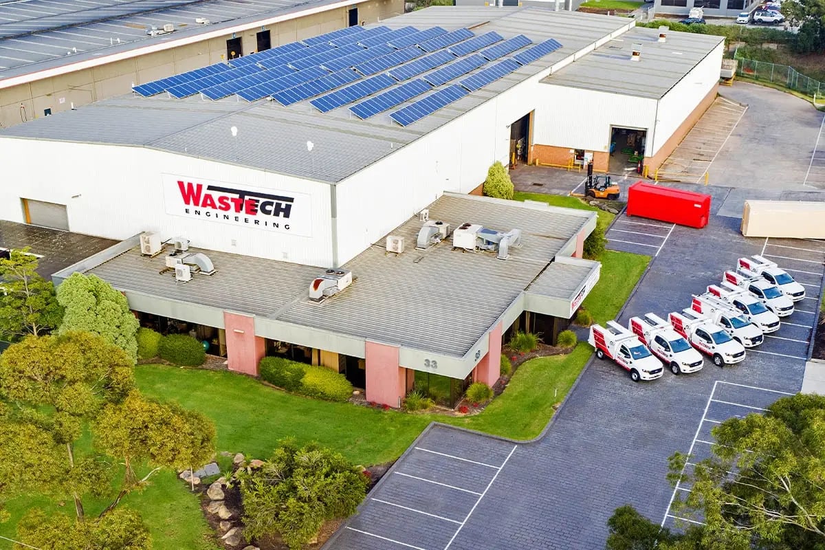 85kW solar array installed at Wastech Engineering's Hallam facility supporting sustainable manufacturing operations