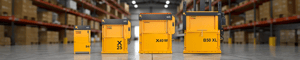 Range of Wastech vertical balers from small to extra-large size tiers 