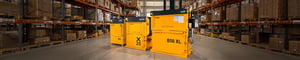 Bramidan vertical baler machine in warehouse compressing cardboard into bales