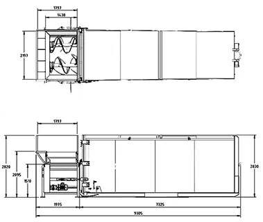 Stationary Twin Auger Compactor - Dimensions